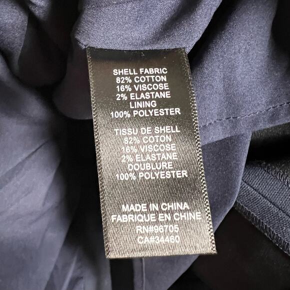 Rebecca Taylor Navy Blue Tailored Stretch Modern Ruffled Sheath Dress Size 6 - Picture 13 of 13